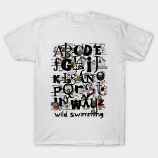 Funny wild swimming alphabet T-Shirt